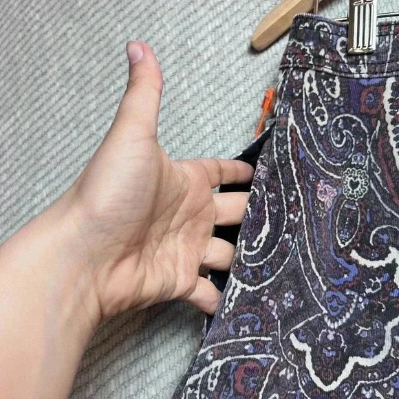 Knox Rose Womens Purple Paisley Corduroy Mini Skirt Sz 6 Nwt Bohemian 70S - Picture 5 of 7